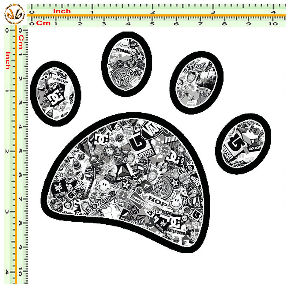 Miniatura: Adesivi impronta dog Sticker bomb auto 1 Pz.