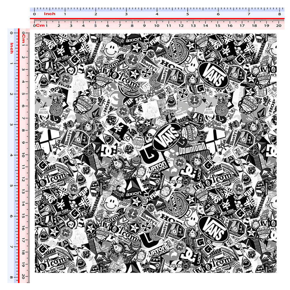 Adesivi serbatoio auto Sticker bomb black white car tank 1 Pz. Size 20x2