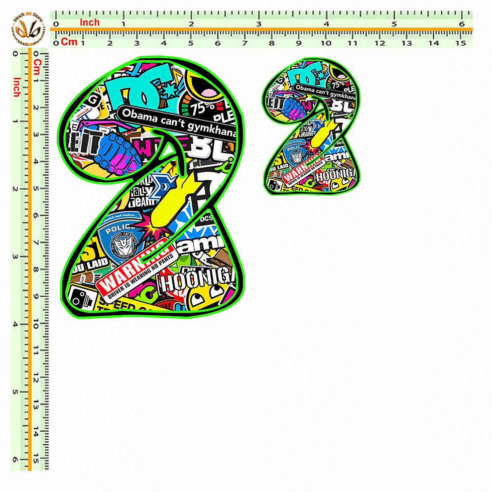 Miniatura: Sticker bomb number comic design adesivi numeri  2 pz. cm. 10-5