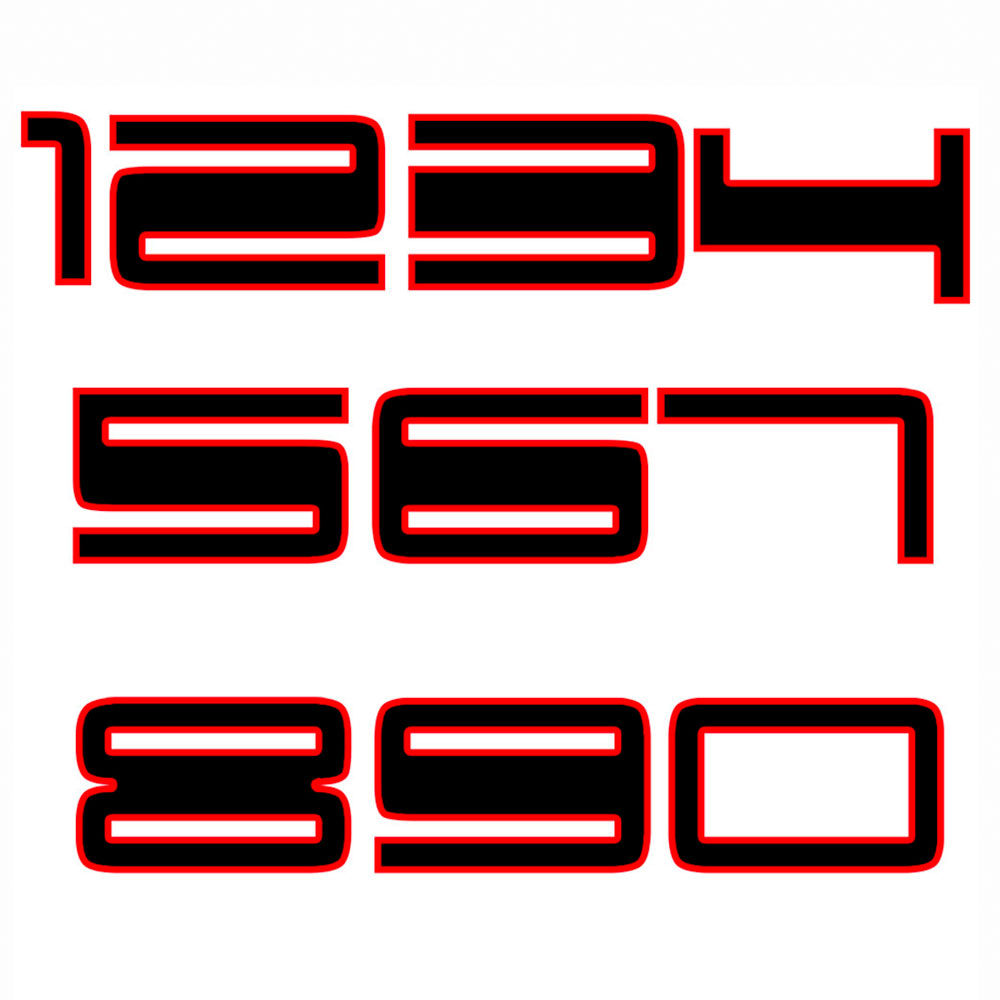 Adesivi numeri rosso neri number sticker red black 2 pz. cm. 10-5