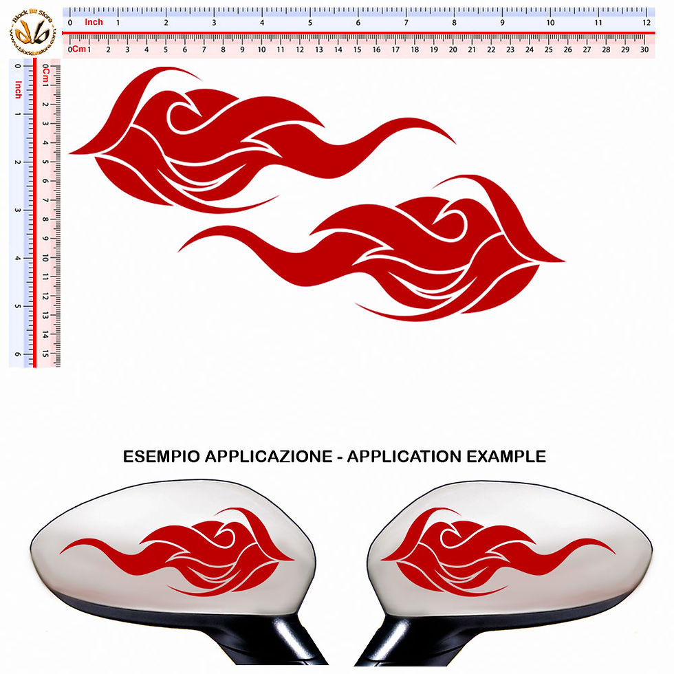 Miniatura: Sticker Wing Mirror Flames Adesivi fiamme specchietti 2 pz.