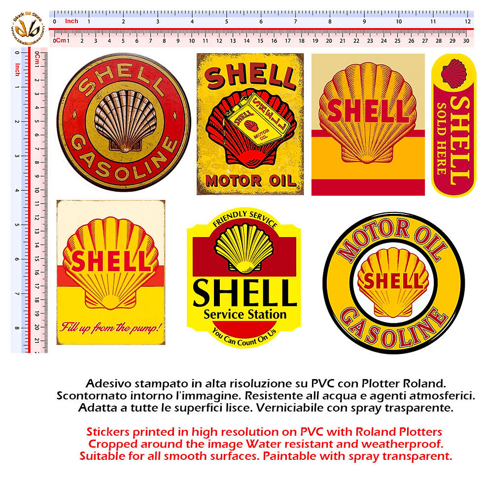 Miniatura: Adesivi shell gasoline vintage Sticker helmet auto moto