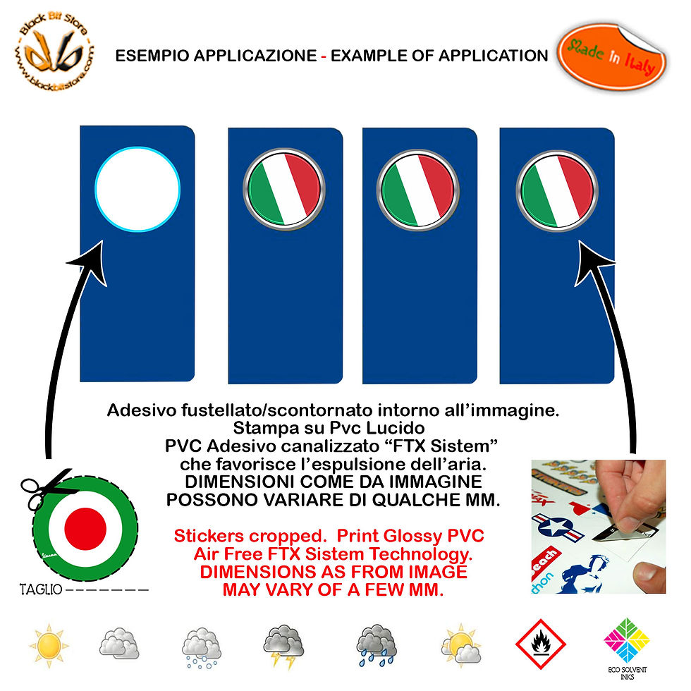 Miniatura: Adesivi targa bandiera italia flag sticker license plate