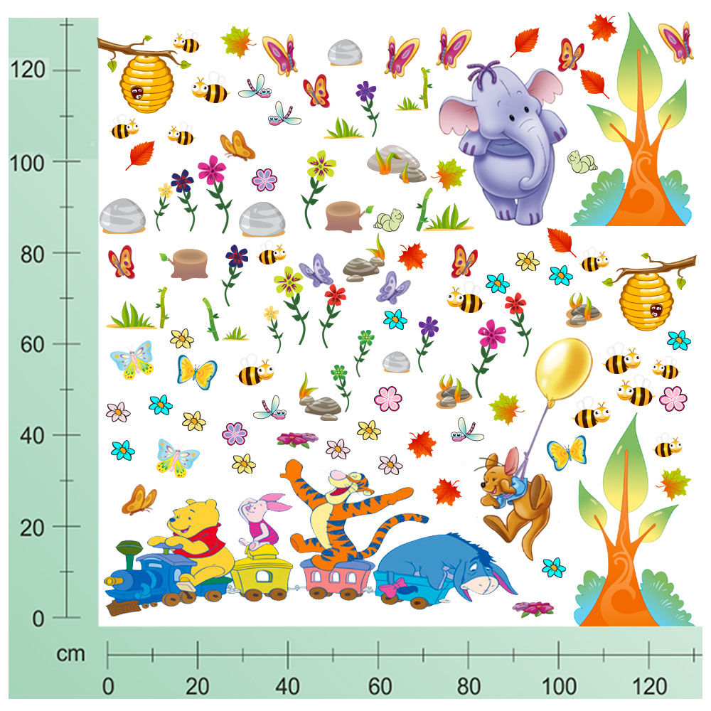 Kit Wall Stickers winnie the pooh 100 pezzi