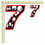 Miniatura: Adesivi Teschio red black number skull sticker 2 pz. cm. 10-5