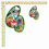Miniatura: Adesivi numeri sticker bomb number comic design 2 pz. cm. 10-5