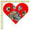 Miniatura: Adesivi cuore impronta dog Sticker bomb auto 1 Pz.
