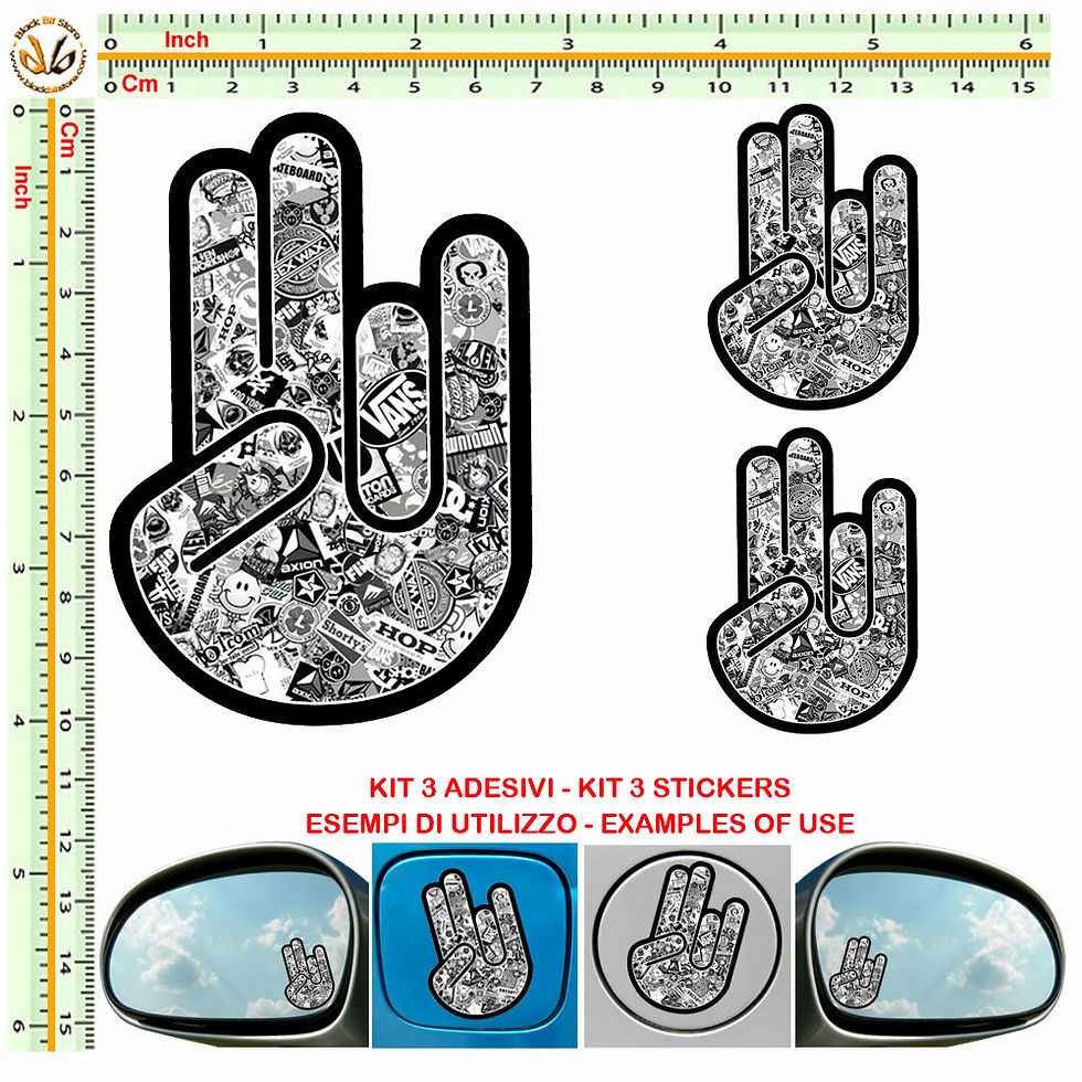 Miniatura: Adesivi specchietti The shoker Sticker bomb mirror auto 3 Pz.