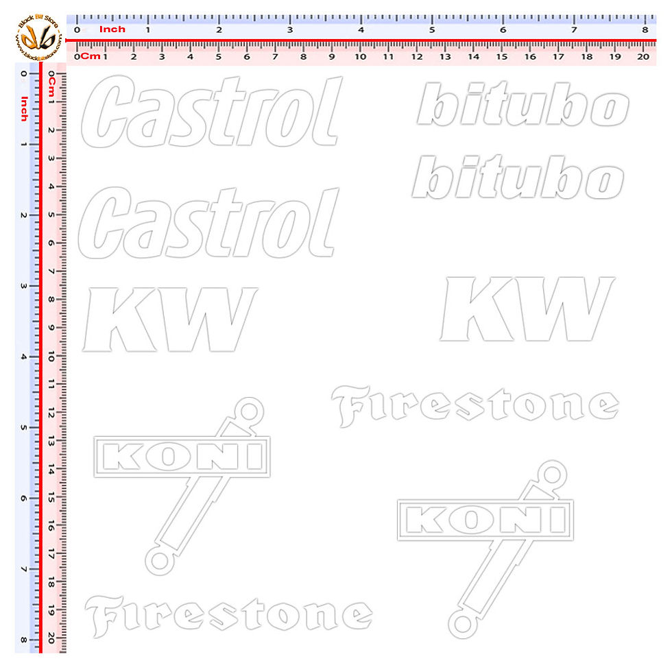 Miniatura: Adesivi sticker koni castrol KW bitubo firestone 10 Pz.