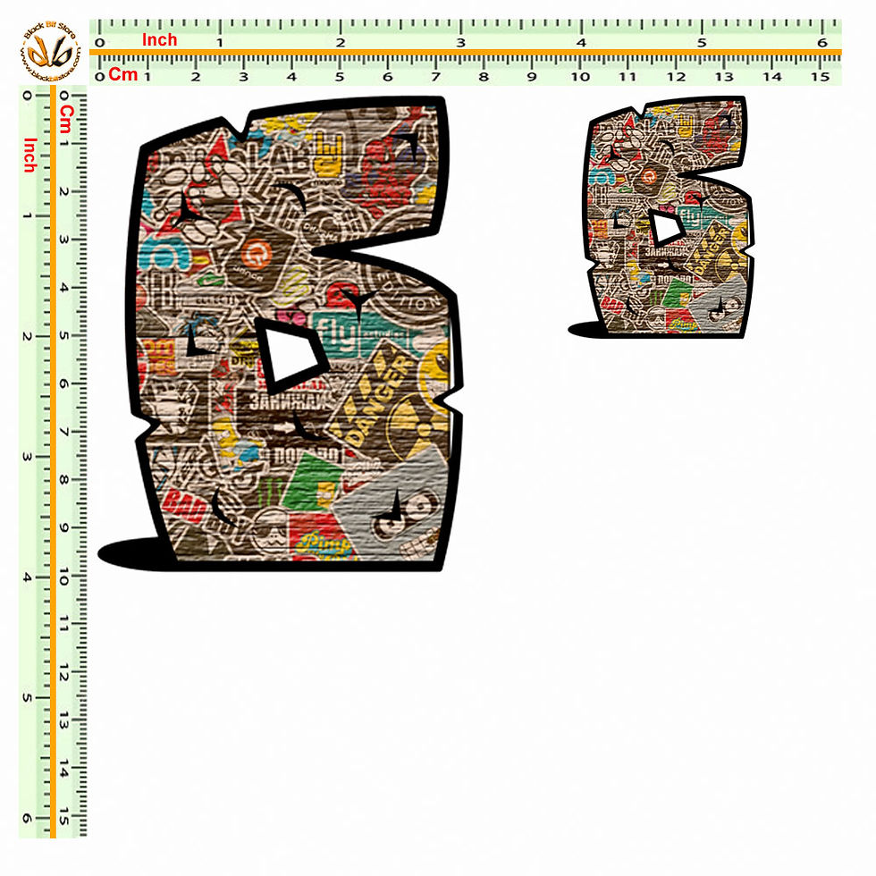 Miniatura: Adesivi numeri sticker bomb stone number pietra design 2 pz. cm. 10-5