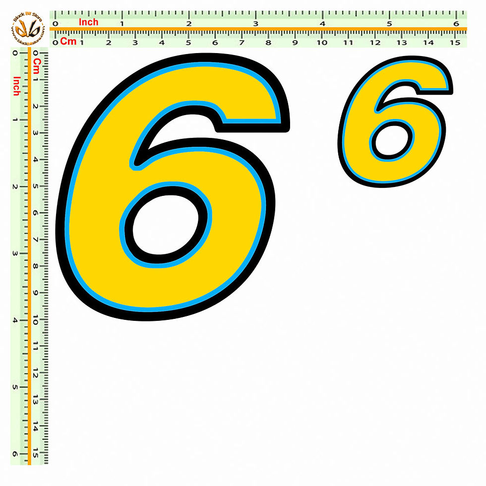Miniatura: Adesivi numeri giallo blu number sticker yellow blu 2 pz. cm. 10-5