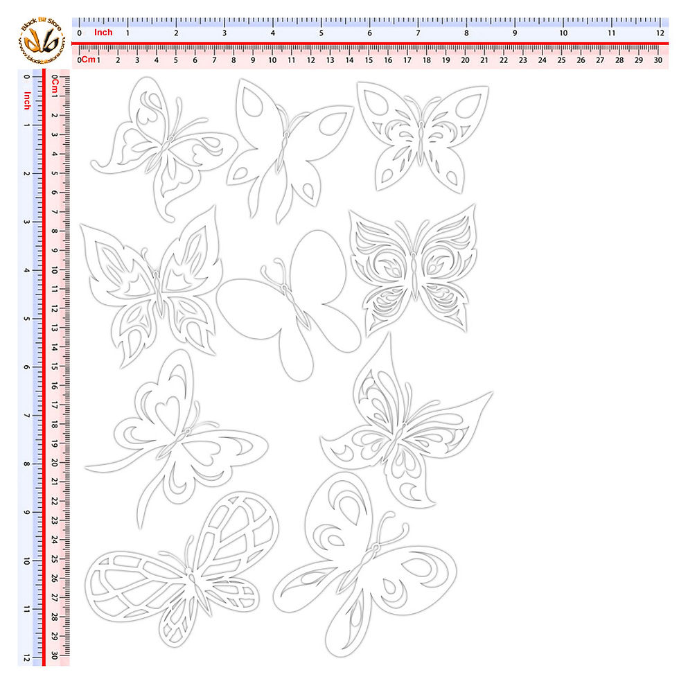 Miniatura: Adesivi PVC Prespaziato farfalle butterfly Sticker 10 Pz