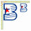 Miniatura: Adesivi numeri U.S.A. Flag number sticker  2 pz. cm. 10-5