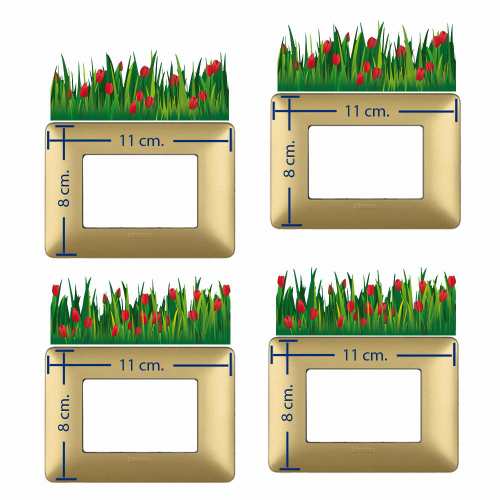 Adesivi fiori tulipani interruttori luce 4 pz.