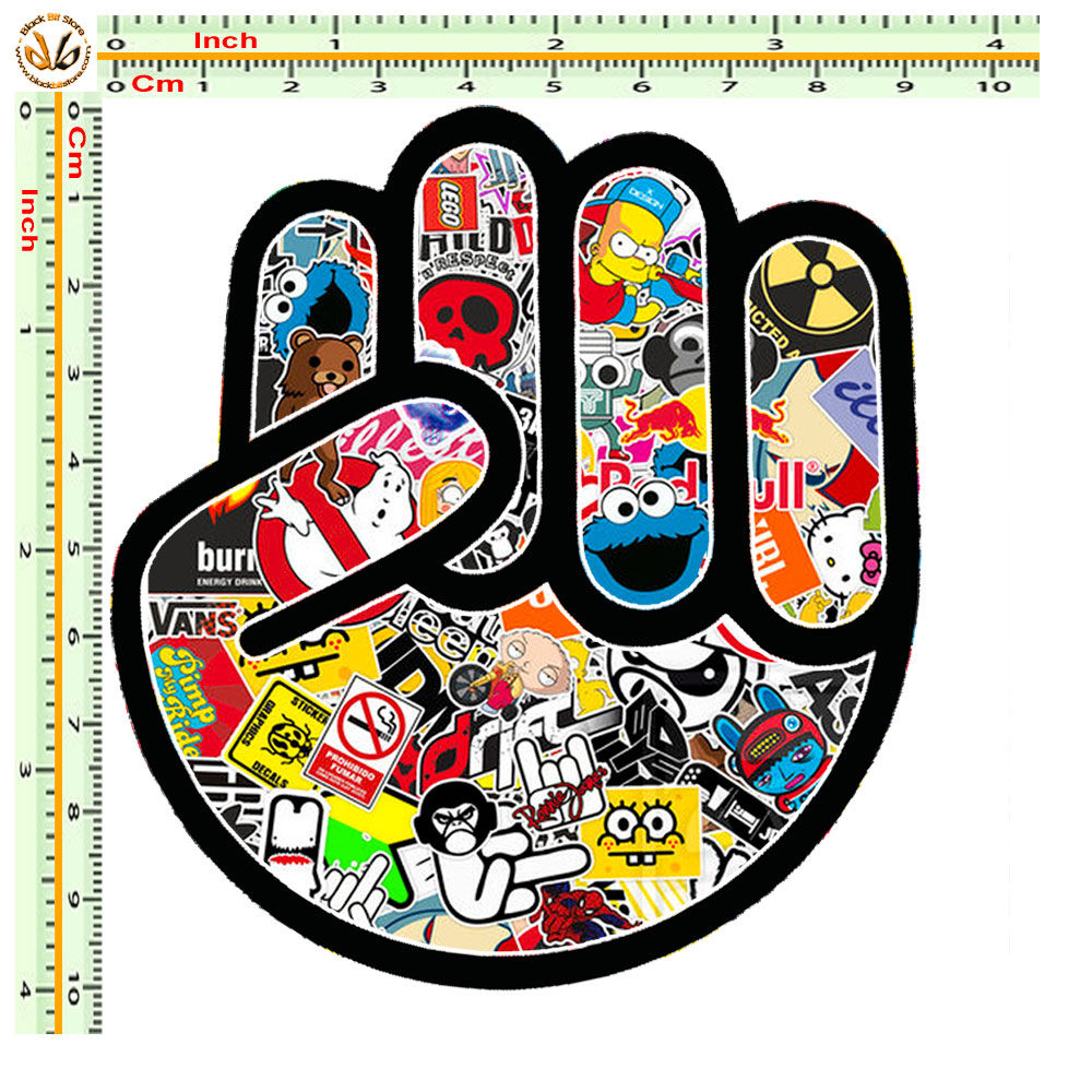 Adesivi pugno hand Sticker bomb auto 1 Pz.
