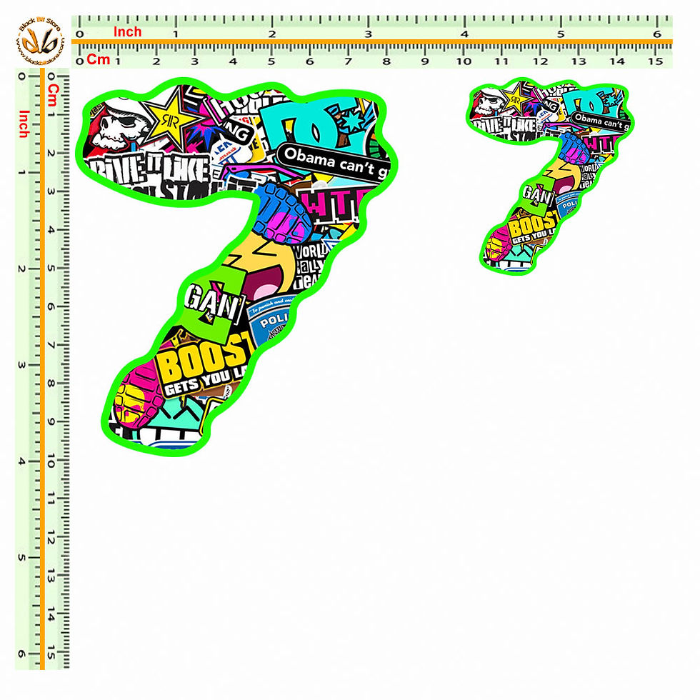 Miniatura: Sticker bomb number comic design adesivi numeri 2 pz. cm. 10-5