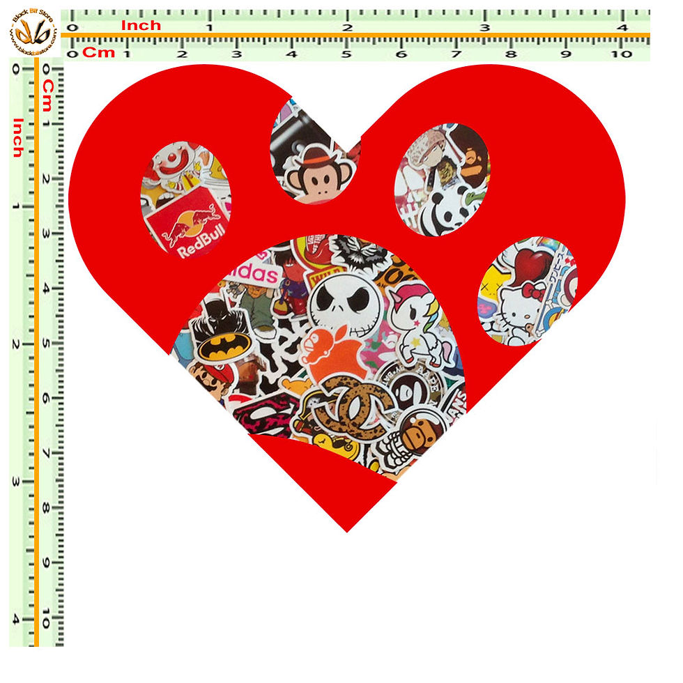Miniatura: Adesivi cuore impronta dog Sticker bomb auto 1 Pz.