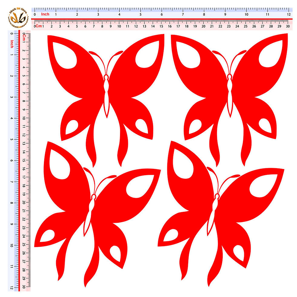 Miniatura: Adesivi PVC Prespaziato farfalle butterfly Sticker 4 Pz