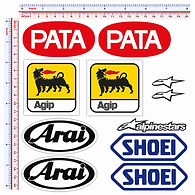 ADESIVI BREMBO CASTROL BETA MICHELIN KONI AGIP AFAM NGK KTM BITUBO ALPINESTAR PATA SHOEI ARAY
