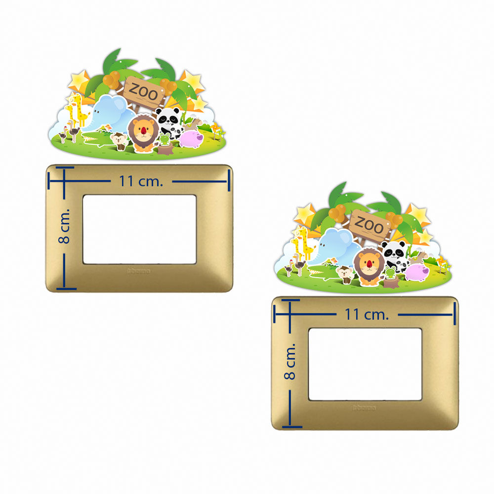 Wall decal light hand animal zoo 2 pz.