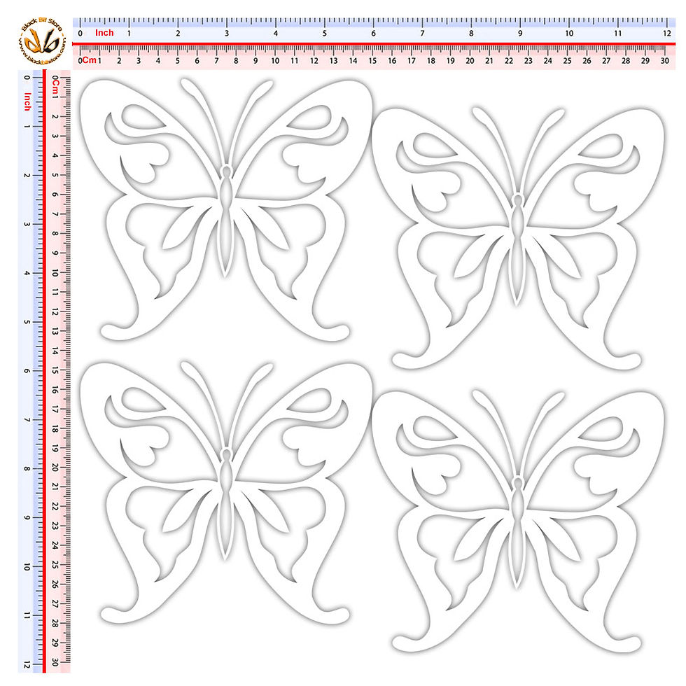 Miniatura: butterfly Sticker Adesivi PVC Prespaziato farfalle  4 Pz