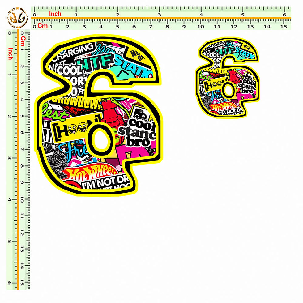 Miniatura: Sticker bomb number stone design adesivi numeri  2 pz. cm. 10-5