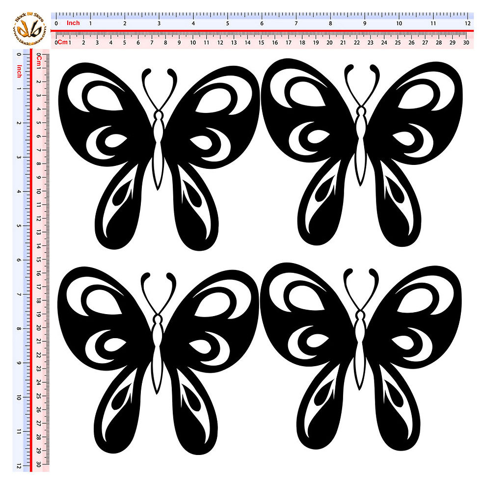 Miniatura: Farfalle Adesivi PVC Prespaziato Sticker butterfly 4 Pz
