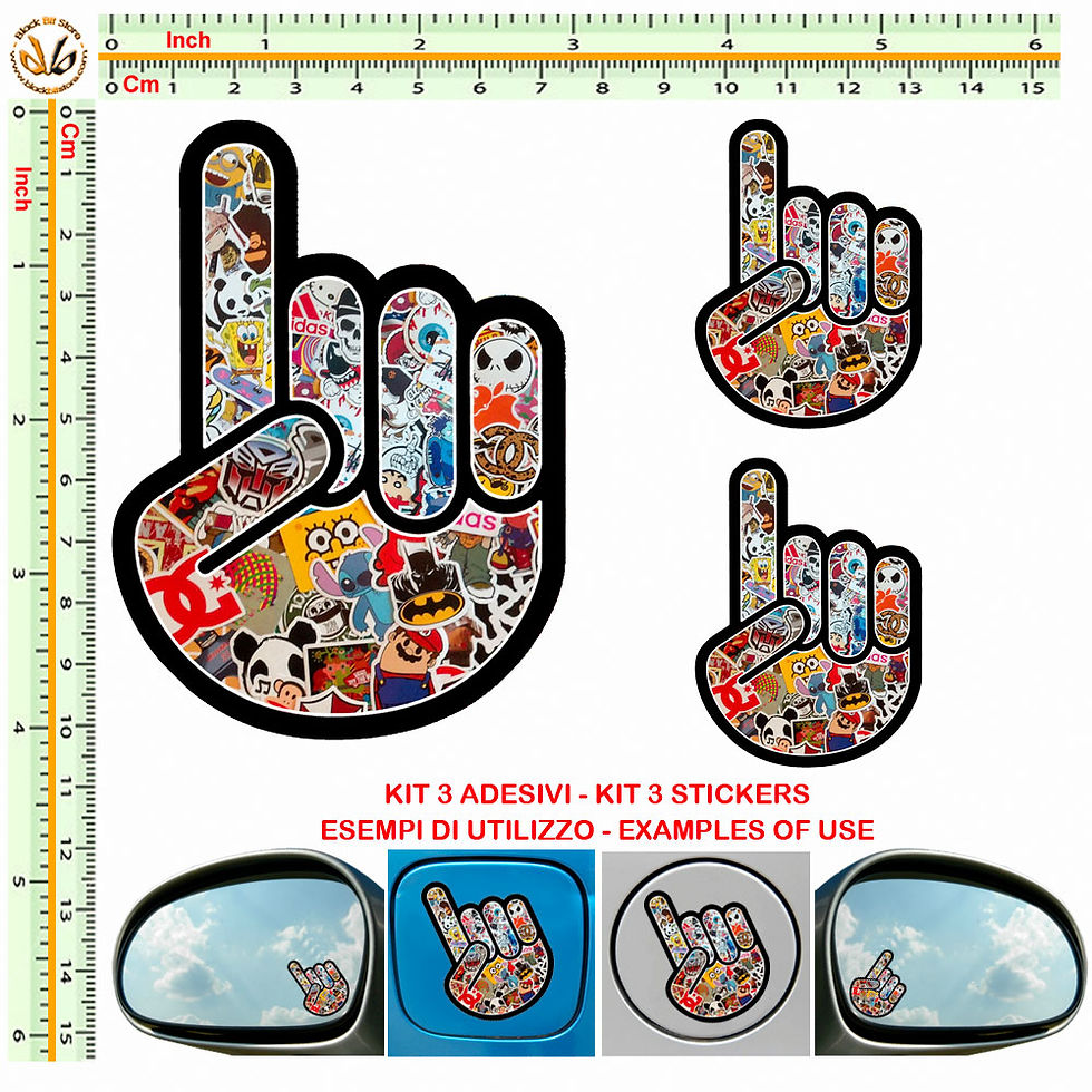 Miniatura: Adesivi specchietti The Teaser Sticker bomb mirror auto 3 Pz.