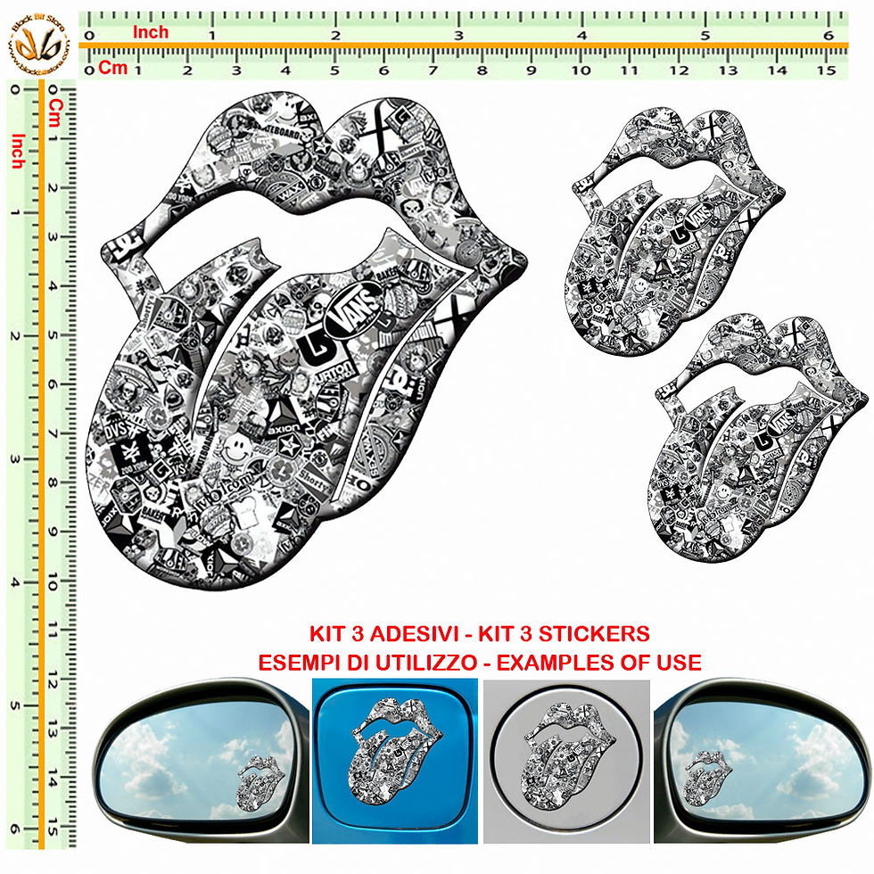 Miniatura: Adesivi specchietti rolling lips Sticker bomb mirror auto 3 Pz.