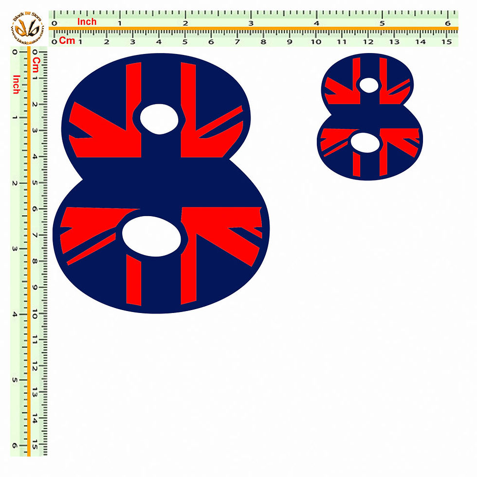 Miniatura: Adesivi numeri union jack number sticker  2 pz. cm. 10-5