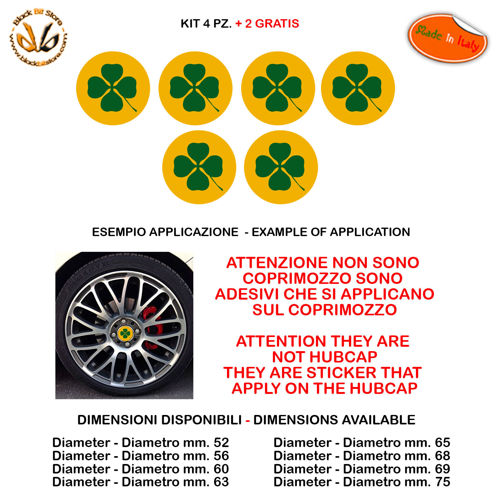 Adesivi coprimozzo alfa romeo quadrifoglio sticker for hubcap auto moto