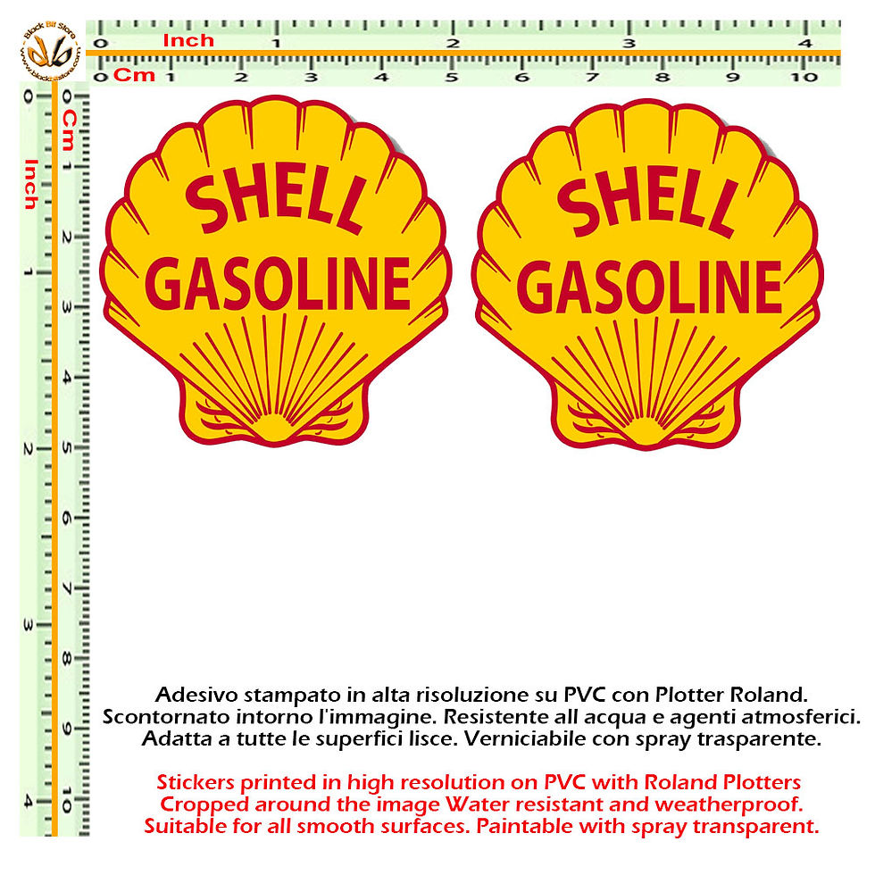 Miniatura: Adesivi vintage shell gasoline Sticker helmet auto moto