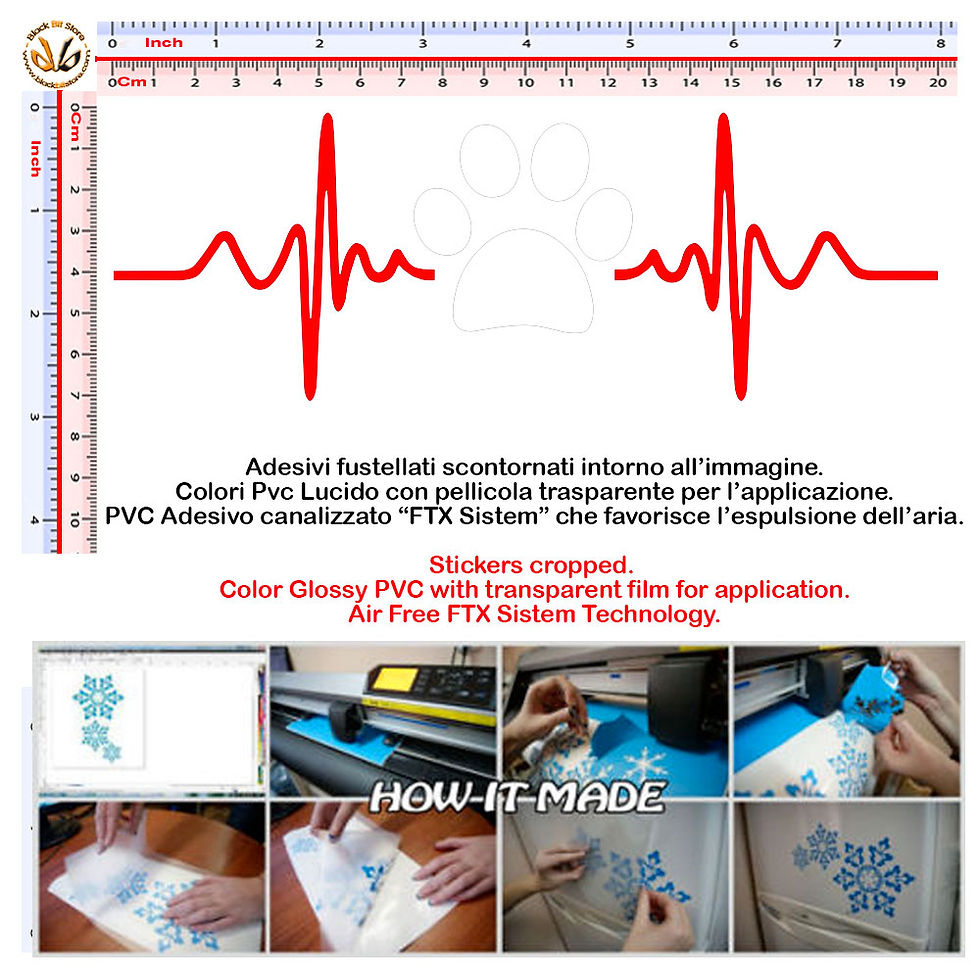 Miniatura: Adesivo cruscotto cardio dog footprint dashboard sticker auto