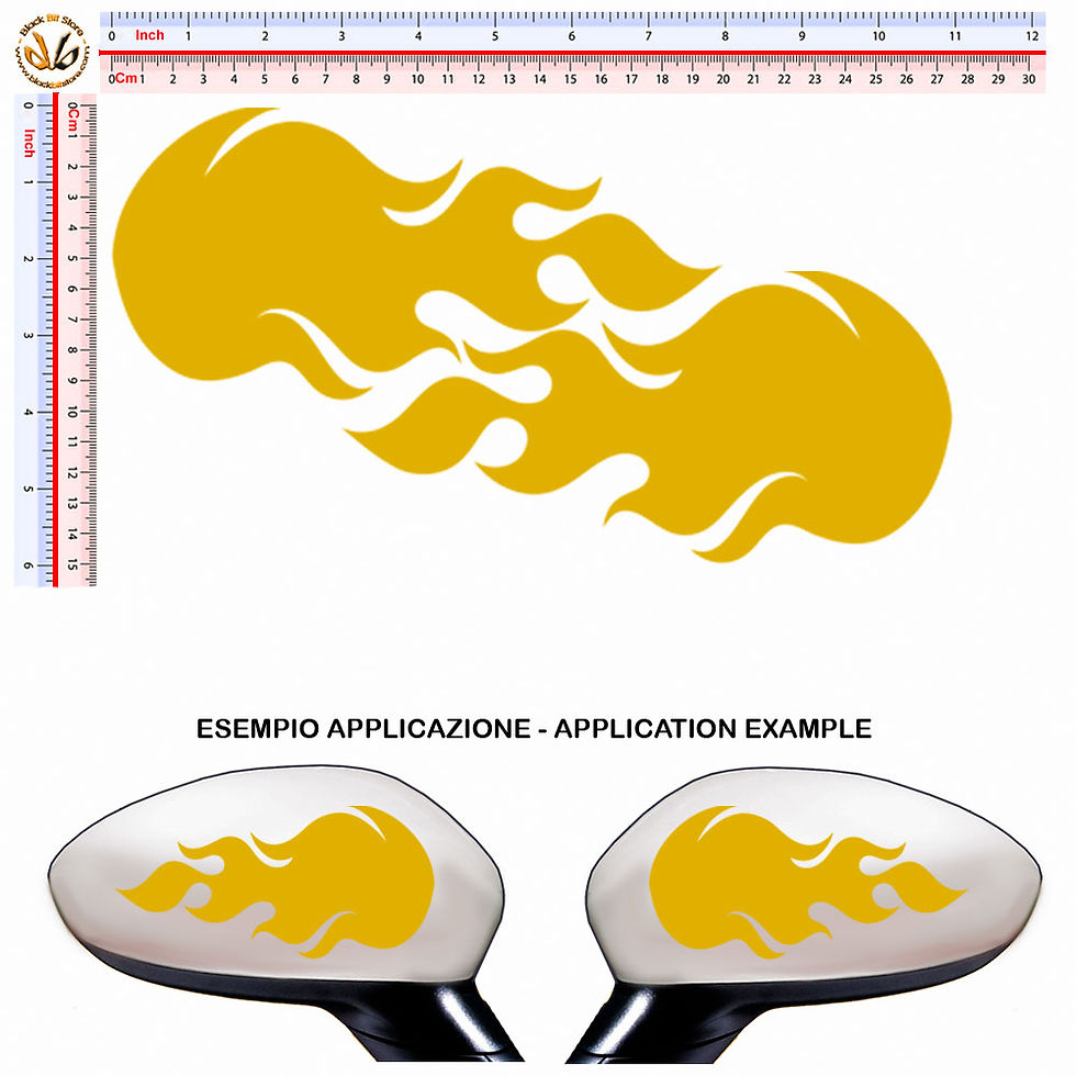 Miniatura: Flames Sticker Wing Mirror Adesivi fiamme specchietti 2 pz.