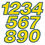 Miniatura: Adesivi numeri giallo blu number sticker yellow blu 2 pz. cm. 10-5