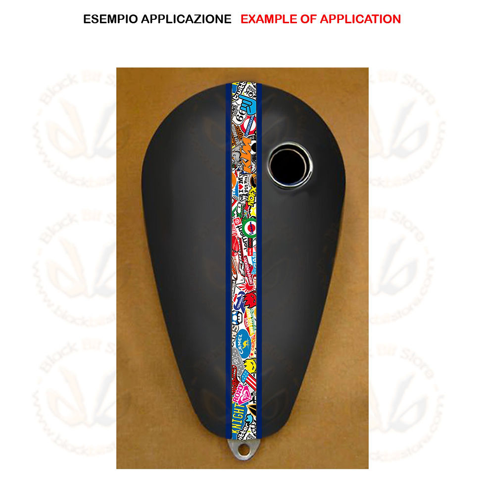 Miniatura: Sticker bomb blu red Adesivo serbatoio moto sticker tank