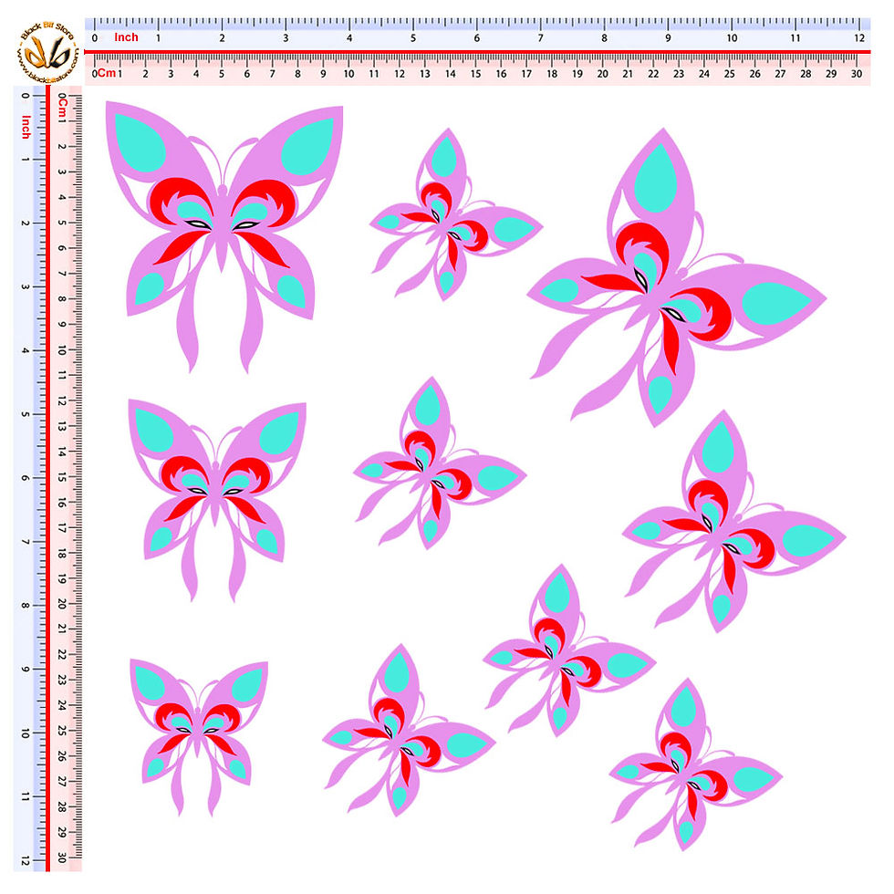 Miniatura: Adesivi farfalle stilizzate Sticker stylized butterflies decal 10 Pz.