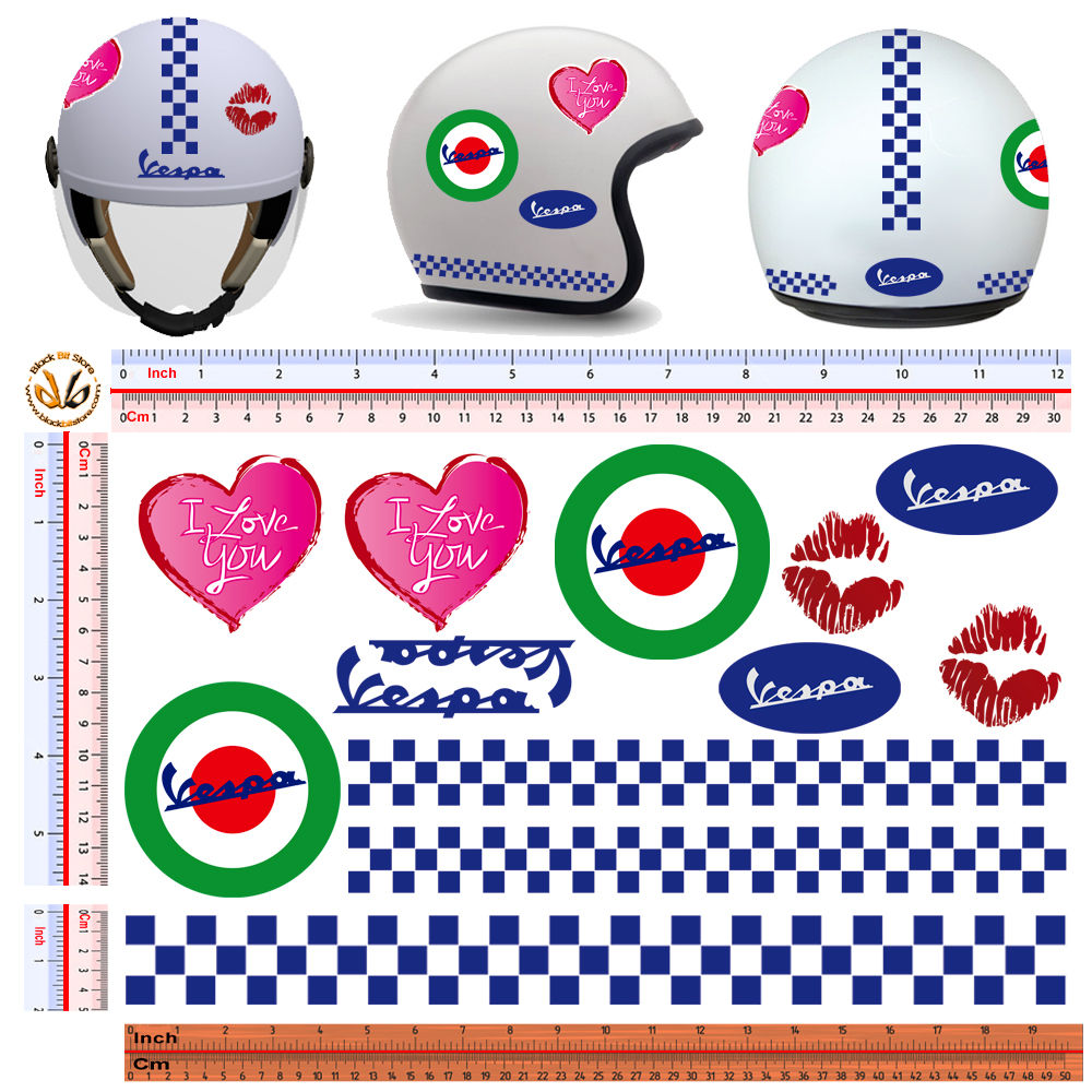 Adesivi Casco Vespa Italia