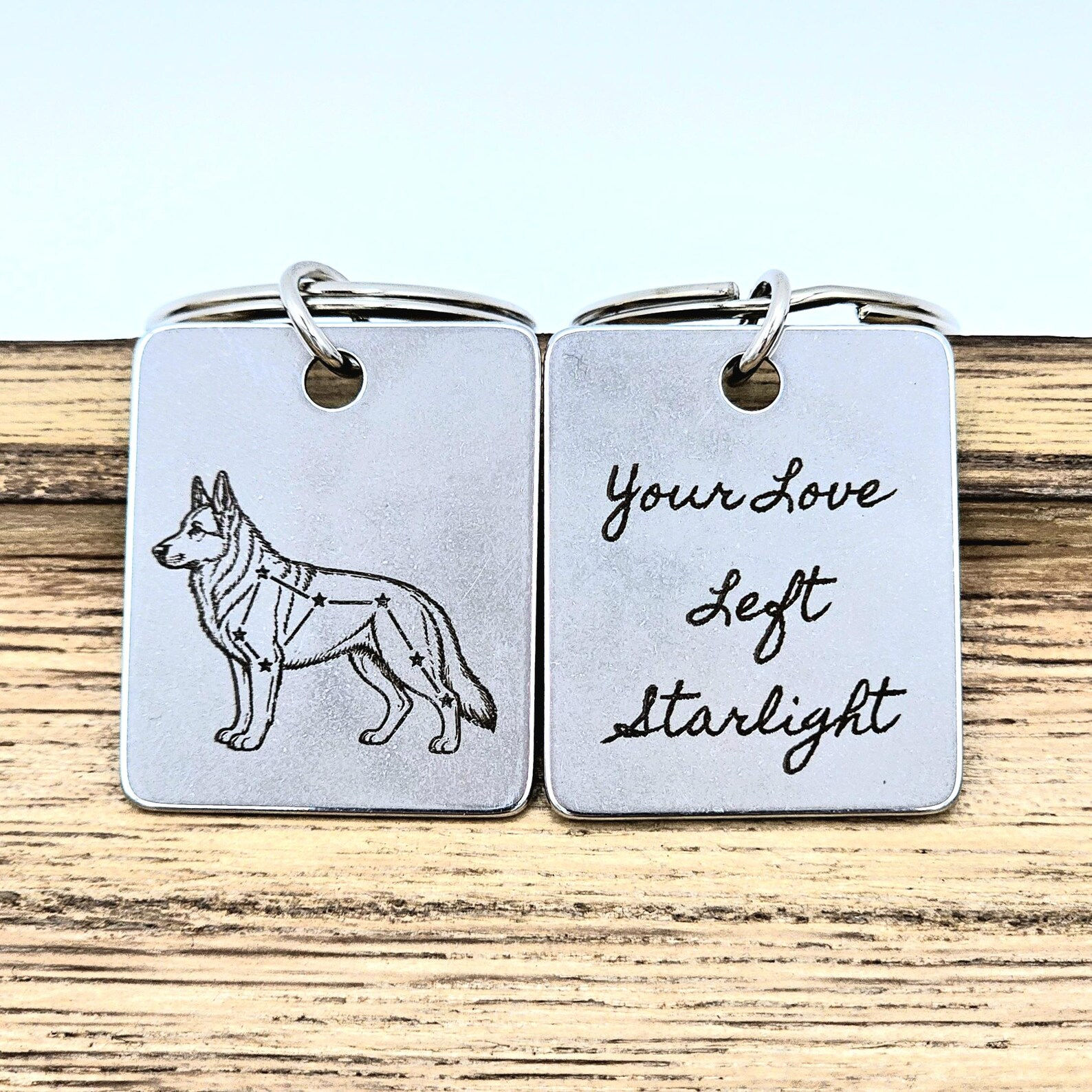 German Shepherd Pet Memorial Keychain — photo 1