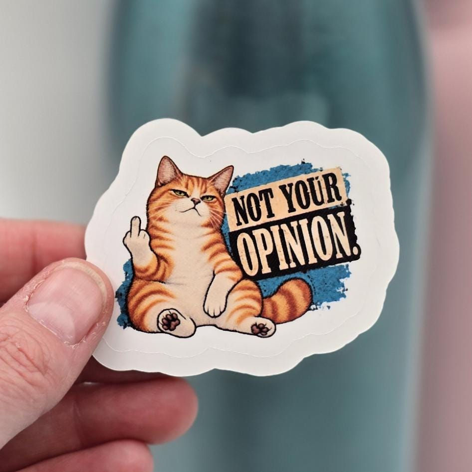 Orange Tabby Cat Sticker – Not Your Opinion
