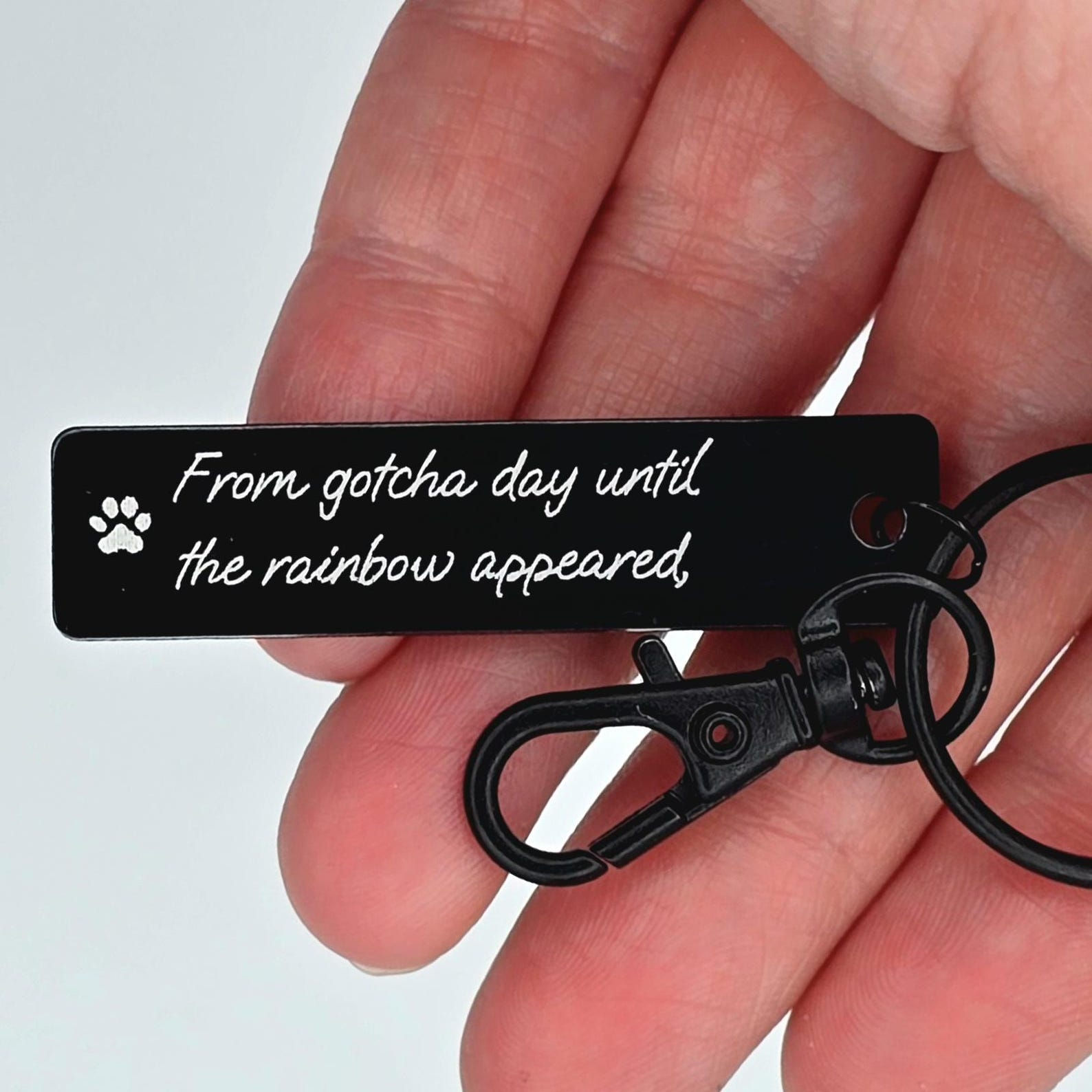 Pet Memorial Engraved Keychain – From Gotcha Day — photo 1