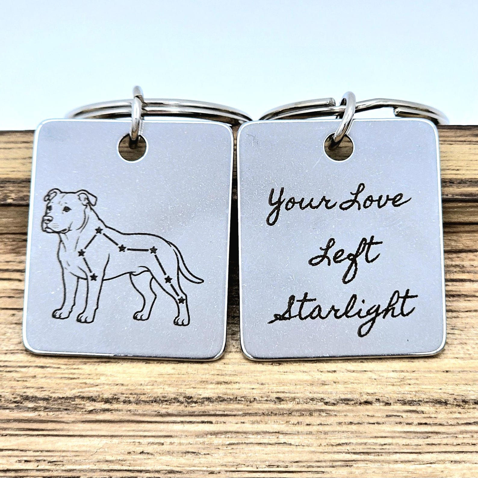 Pit Bull Pet Memorial Keychain — photo 1