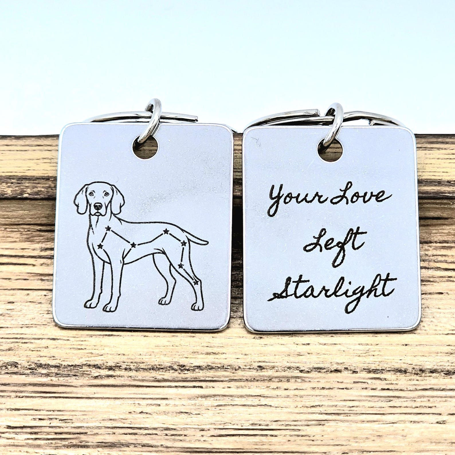 Weimaraner Pet Memorial Keychain — photo 1