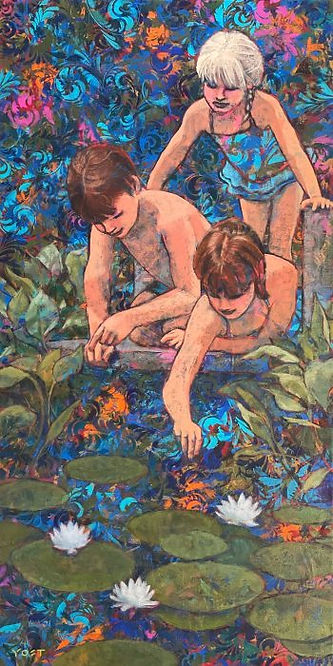 PJYost-Morning-at-the-Koi-Pond-36x18-Acrylic-on-canvas-350x700.jpg
