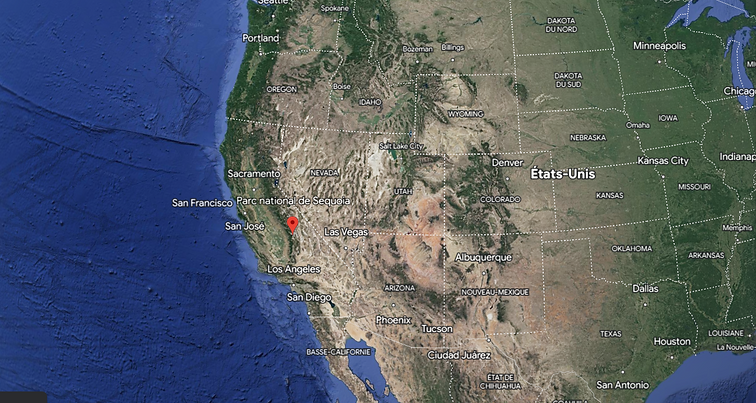 map du pays des Etats-Unis avec localisation du site