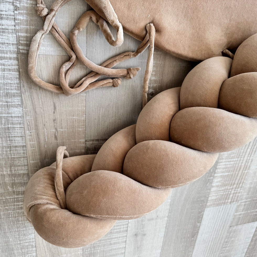 Thumbnail: SPARROW Baby Velvet Cocoon Braid 2in1 Cappuccino