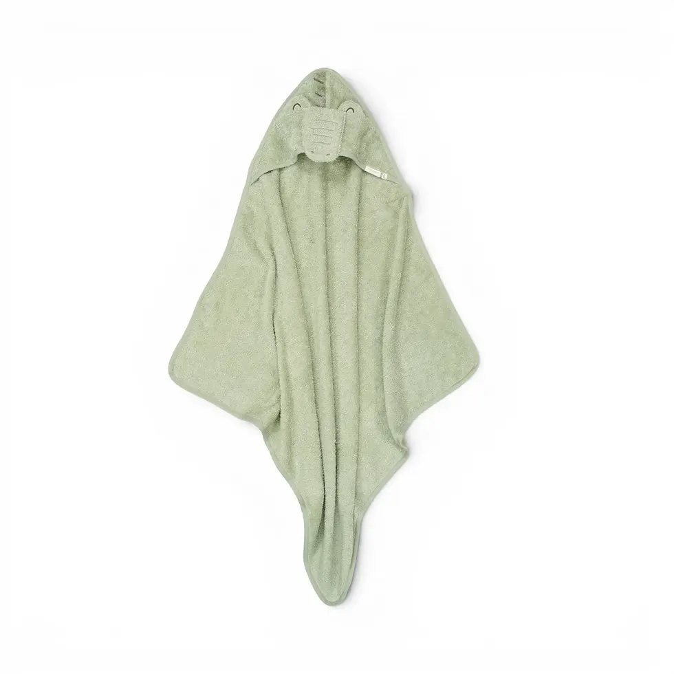 Thumbnail: LITTLE DUTCH -Hooded towel Crocodile 100x100