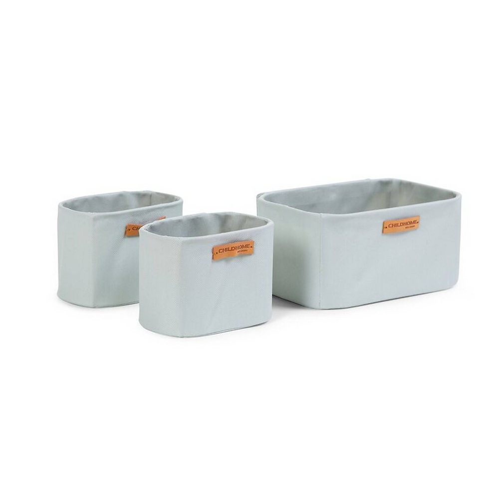 Thumbnail: CHILDHOME - Hanging Basket Set of 3+Hooks – Light Grey