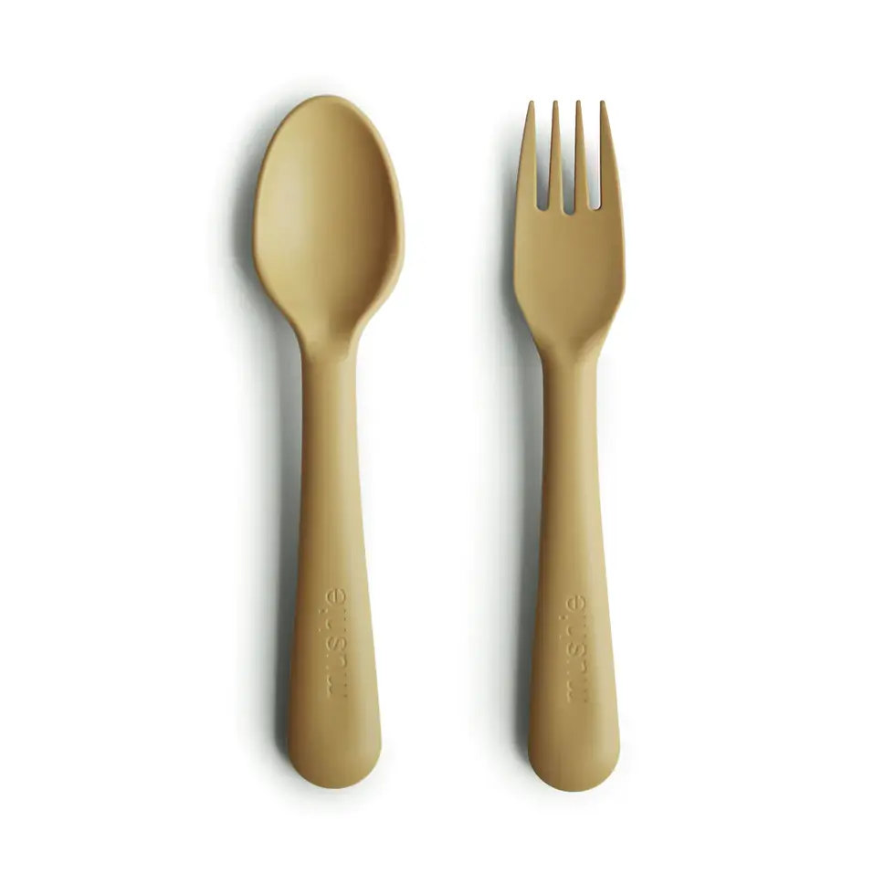 Thumbnail: Mushie Dinnerware Fork and Spoon Set