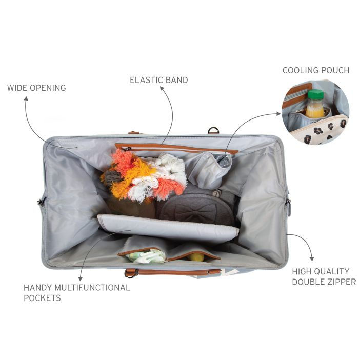 Thumbnail: CHILDHOME Mommy Bag - Grey/OffWhite